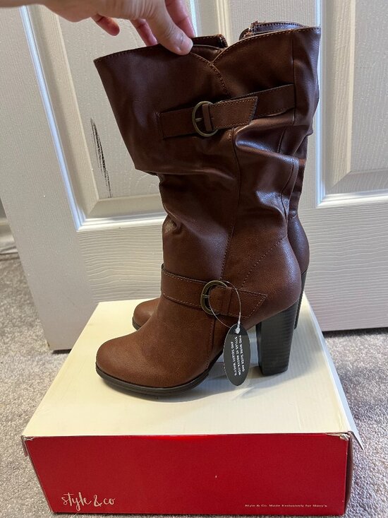 Style & Co. Shoes - Style & Co Sachip Cognac Boots 7M NWT